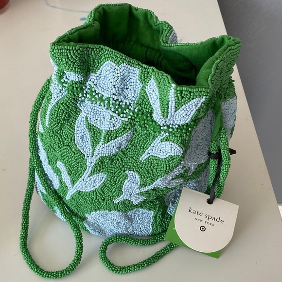 Kate Spade / Kate Spade X Target Beaded Classic Rose Drawstring Bucket Bag NWT - Picture 10 of 10